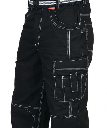 Брюки мужские летние "ПРЕСТИЖ" черные, кант СВМ