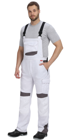 Полукомбинезон ЦИТРИН белый со средне-серым (ЧЗ)