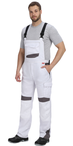 Полукомбинезон ЦИТРИН белый со средне-серым (ЧЗ)