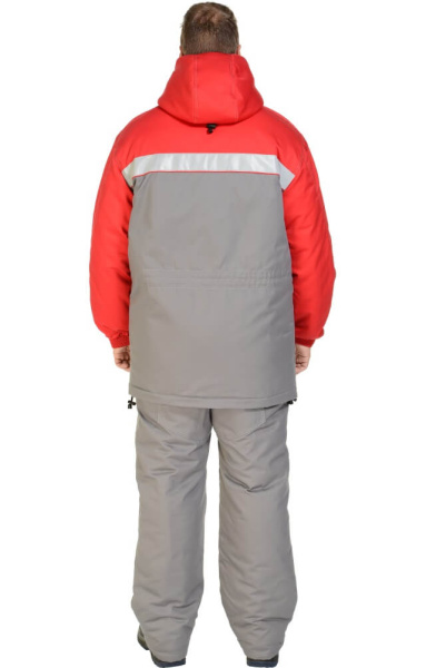 Костюм "Континент" зимний темно-серый-красный с СВП (СОП)