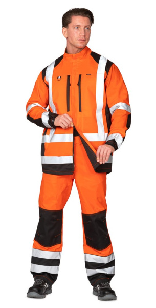 Куртка мужская летняя "Спектр 2М-35" оранжевый/чёрный, СОП