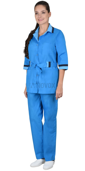 Костюм "ФЛОРА" женский тёмно-голубой (СТ)