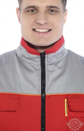 Жилет "Профессионал" зимний красный-светло-серый