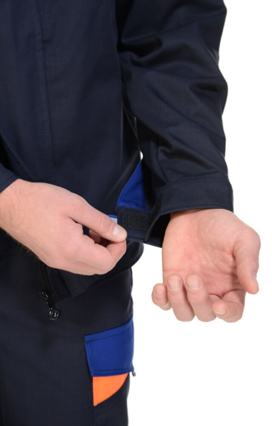 Костюм "Энерджи", куртка, п/к, темно-синий-оранжевый