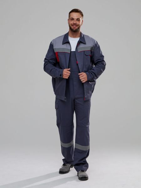 Костюм Флагман-Фаворит-2 СОП UZ (тк.Саржа,250) п/к, т.серый/св.серый