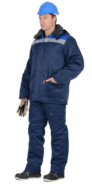Костюм зимний "Бригадир" куртка, брюки, т.синий/василек