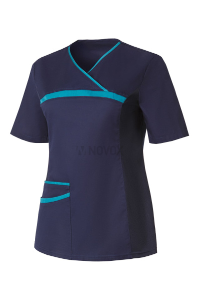 Блуза ЛИНДРЕД (Lindred) ОРИОН женская т.синяя/морская волна, рукав короткий