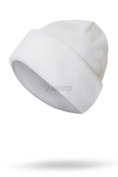 Шапка ЭЙЧ ЛАЙН (H LINE) вязаная белая