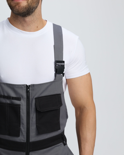 Полукомбинезон Милан NEW CH МВО (тк.Смесовая,270), т.серый/черный