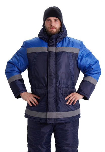 Костюм зимний "Скандин-СОП" куртка/полукомб. цвет: т.синий/василек