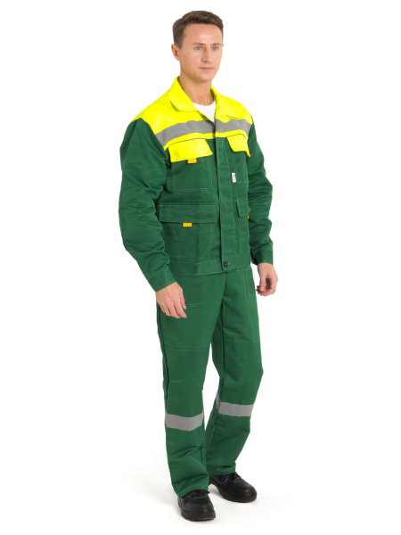 Костюм "Нова" куртка+п/к, цв. зеленый/лимон