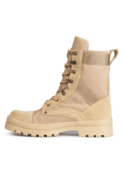 Ботинки БУТЕКС ОХРАННИКА с высокими берцами комбинированные натуральная бахтармяная кожа/Оксфорд мод