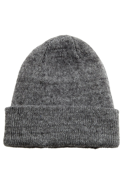 Шапка трикотажная мужская зимняя цвет серый
