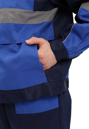 Костюм "РЕСПЕКТ" куртка, п/к, цвет: ВАСИЛЕК/Т.СИНИЙ