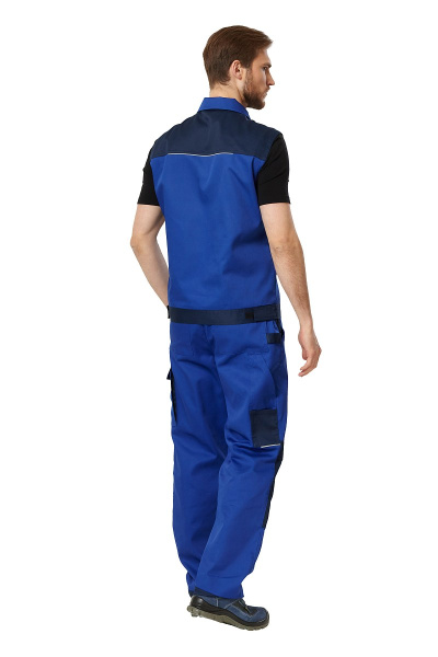 Жилет рабочий летний/демисезонный "Мегаполис" цвет василёк/темно-синий