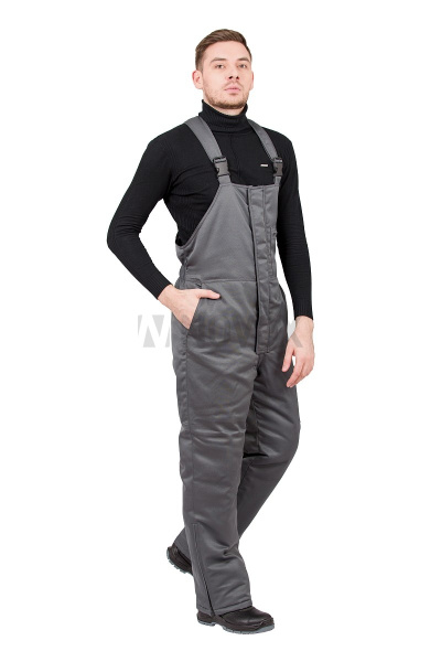 Полукомбинезон рабочий мужской зимний "Прим" цвет серый