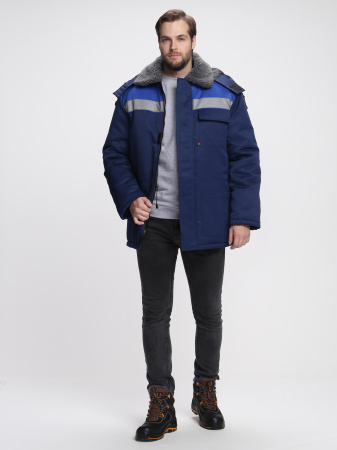 Куртка зимняя Бригада NEW (тк.Смесовая,210), т.синий/васильковый