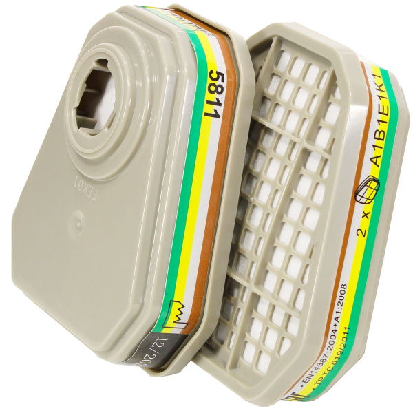 Фильтр для защиты от паров орг. веществ неорг. кислых газов и аммиака BAIANDA 5811 A1B1E1K (2 шт.)