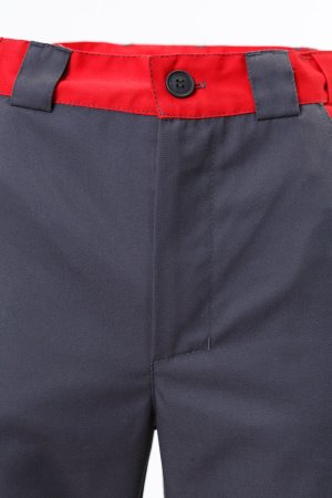 Костюм "STATUS" NEW (Статус), куртка, брюки, графит красный, красные наколенники