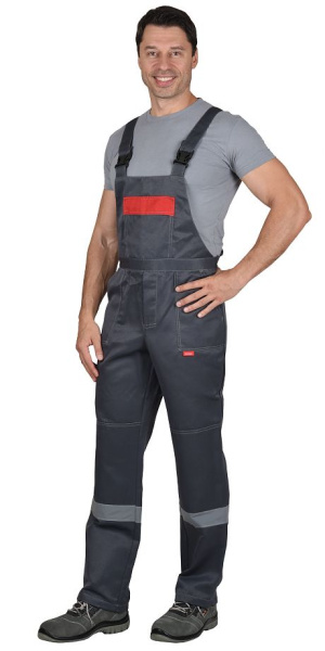 Костюм "ЛЕГИОНЕР" куртка, п/к т.серый с красным СОП 50 мм