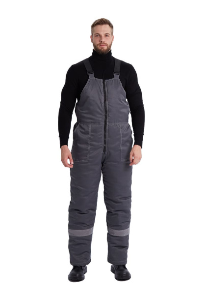 Костюм зимний "ВЬЮГА" куртка/полукомб. цвет: т.серый/красный