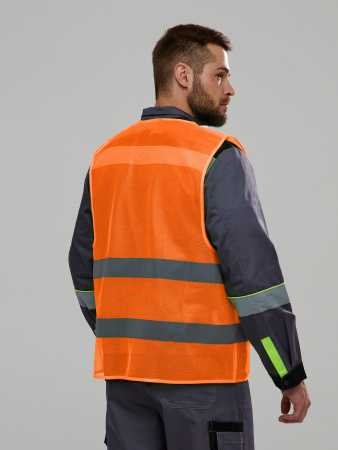 Жилет сигнальный ProfLine Base (тк.Полиэфир,60), оранжевый (СОП-2)