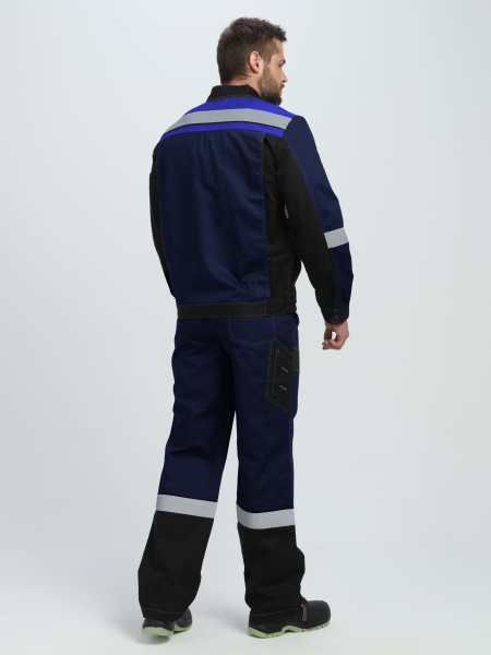 Костюм Виват-1 Премиум CH МВО (тк.Смесовая,240) брюки, т.синий/черный/васильковый