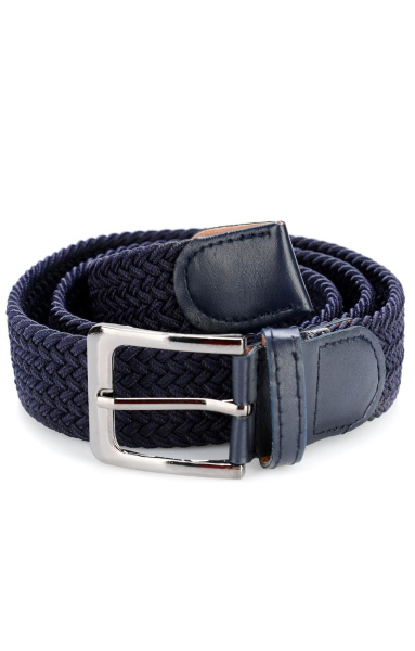 Ремень плетёный (резинка) цвет dark blue (темно-синий)