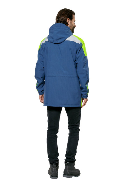 Куртка-ветровка мужская летняя/демисезонная "Тизер" цвет темно-синий/светло-серый/неон