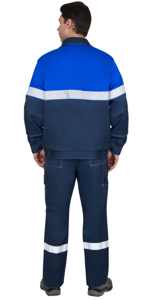 Костюм "САМОТЛОР-РОСС" куртка, брюки, темно-синий с васильковым и СОП, антистат. нить, МВО