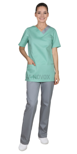 Костюм "КЭТРИН" женский мятный с серым