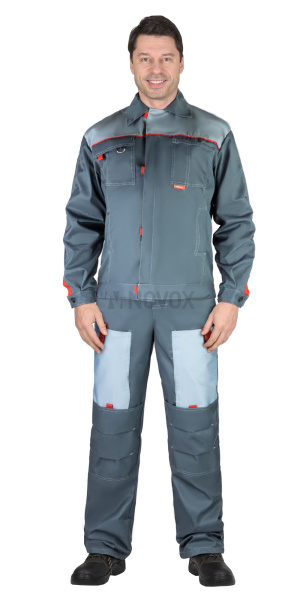 Костюм "ФАВОРИТ-РОСС" летний: куртка, п/комб. тёмно-серый с серым, тк.Галактика