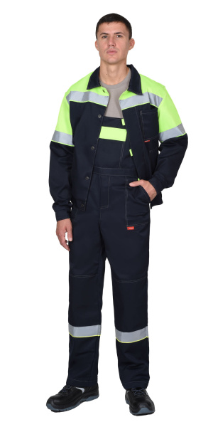 Костюм ЛЕГИОНЕР куртка кор., п/к, синий с лимонным и СОП