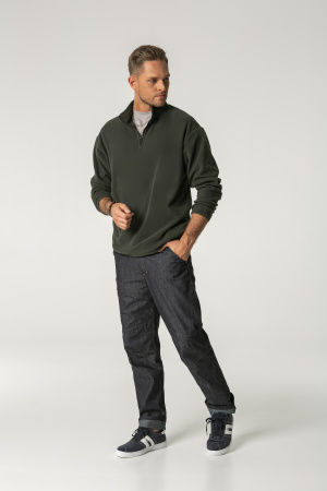 Толстовка КОТЛАЙН (KOTLINE) флисовая с воротником тройер хаки