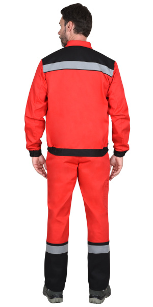 Костюм "МАСТЕР" куртка кор., п/к, красный с черным