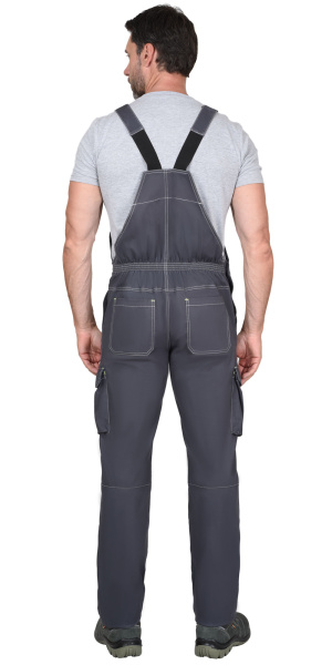 Полукомбинезон "ДЖЕТ", тк. мех. стрейч с ВО, т.серый с синим 