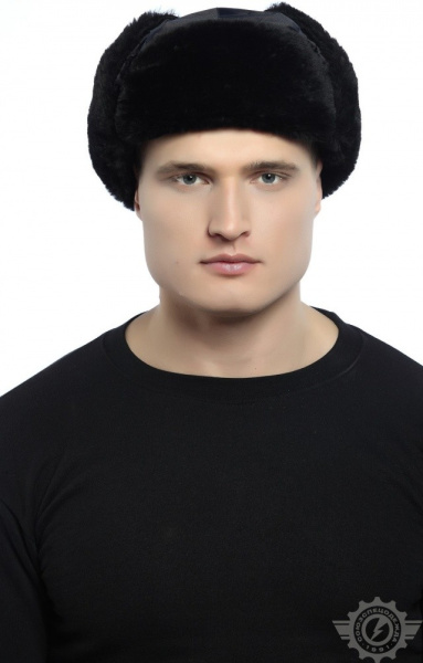 Шапка-ушанка темно-синяя