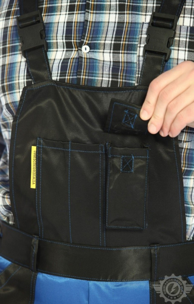 Полукомбинезон "Мастер" василек-черный