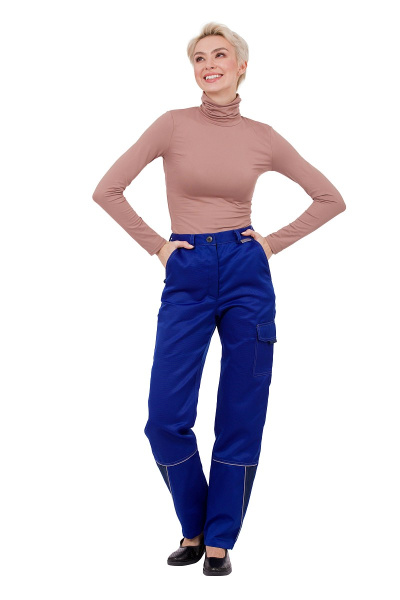 Костюм женский "Страйк", куртка, брюки, цвет василек/темно-синий