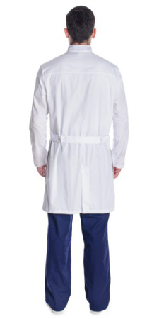 Халат "Элит" медицинский мужской, белый + синий