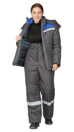 Брюки женские утеплённые "Онега" серые