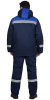 Костюм зимний "Рост-Норд"-2 куртка, п/к, т.синий с васильковым и 2 СОП 50 мм, тк. Гретта