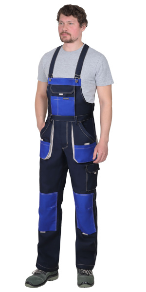 Костюм "ДВИН" куртка длин. (ЧЗ), п/к, синий с васильковым пл. 275 г/кв.м