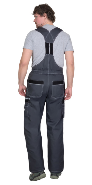 Полукомбинезон "ПРЕСТИЖ-Л" темно-серый с черным, СВ кант