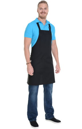 Фартук HORECA (ХОРЕКА) с нагрудником black (черный)