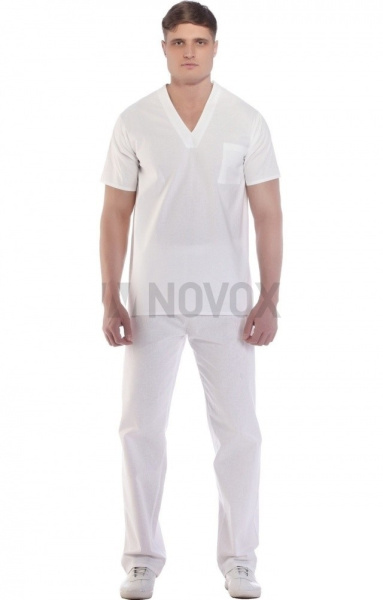 Куртка ПЕКАРЬ, тк. Бязь, белая