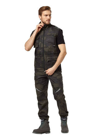 Жилет мужской летний/демисезонный "Axel" камуфляжный цвет хаки/черный