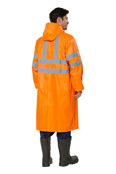 Плащ влагозащитный "Extra" сигнальный с СОП ПВХ цвет оранжевый