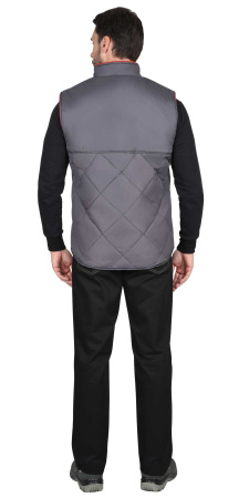 Жилет ЕВРОПА удлиненный (на подкладке флис) т.серый (оттенок Баклажан)