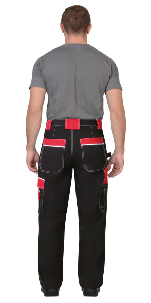 Брюки АГАТ черный с малиновым